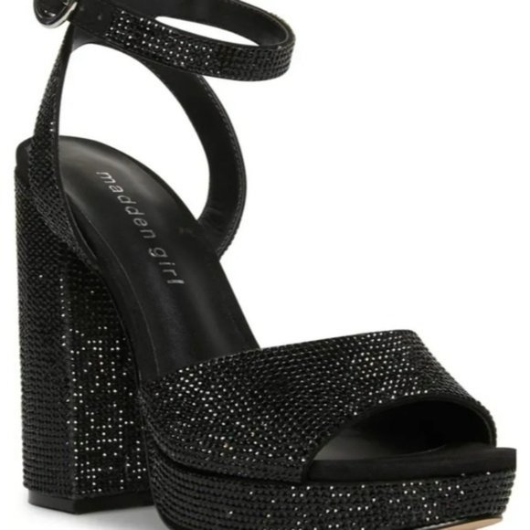 Steve Madden Shoes - Madden Girl Summit Rhinestone Platform Sandals Black -6